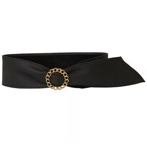 NWT B-Low the Belt Black Wrap Around Belt with Gold Chain Detail size s/m
